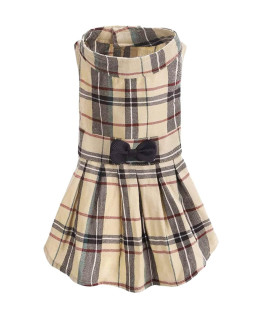 PUPTEcK classic Plaid Dog Dress cute Puppy clothes Outfit Medium