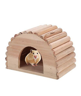 Wooden Hamster House DIY Arch Shaped Small Animal House Pet Rats Gerbil Hideout Rat Hideaway Hut Ouse Sugar Glider Huts Syrian Hamster Cage Accessories