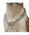 Aiyidi Heavy Duty Pet Collar, Wide 12/15/18mm Silver Dog Chain, Cuban Curb Link Dog Collar, Strong Stainless Steel Metal Chain for Dog - Shepherd Dog, Labrador, Rottweiler, Bulldog(15mm,20inch)