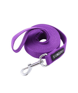 Siumouhoi Strong Durable Nylon Dog Training Leash, Traction Rope, 15 Feet Long, 1 Inch Wide, for Small and Medium Dog (15Feet, Purple)