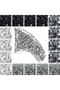 zetpo 80 pcs cat claw covers cat Nail caps with Adhesives and Applicators (M, Black, Silver, Silver glitter, White)