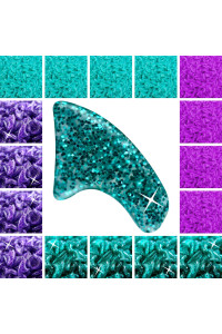 zetpo 80 pcs cat claw covers cat Nail caps with Adhesives and Applicators (M, Turquoise, Purple, Turquoise glitter, Violet glitter)