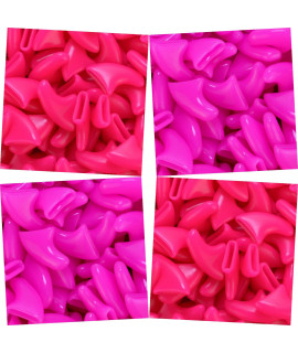 zetpo 80 pcs cat claw covers cat Nail caps with Adhesives and Applicators (XS, Bright Pink, Rose)
