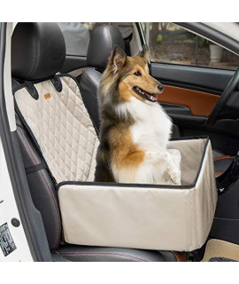 Felicificer 2-in-1 Pet Front Seat Cover Pet Booster Seat,Deluxe Dog Car Front Seat Cover for Car Non-Slip Backing Waterproof Washable with Safety Belt