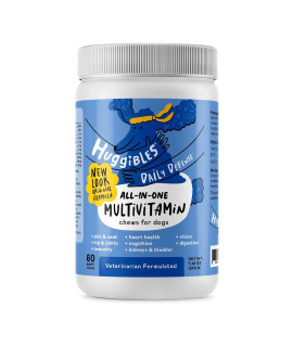 All-in-1 Dog Multivitamins and Supplement Fish Oil, Iron, calcium, Vitamin E, c B12 Joint, Immune, Vision Support All Natural chewable Dog Multivitamin, Multivitamin for Dogs - Huggibles