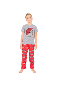 Ultra game NBA Portland Trail Blazers Youth 2 Piece Pjs Lounge Pants Tee Set, Team color, 1012
