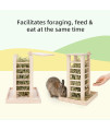 andwe Hay Feeder Less Wasted Wooden Food Feeding Rack for Rabbit Guinea Pig Chinchilla - Standing Pet-self Feeding Hay Manage