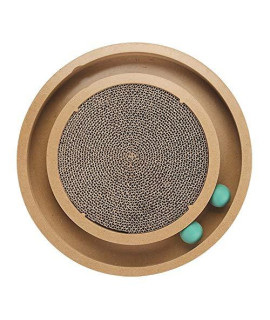 Xingzhe Cat Scratch Board Wooden Corrugated Paper Cat Scratch Board Cat Track Toy With Small Ball After Toy Grinding Claw Mat Lounge Round Bed Pet Bed (Size : M)