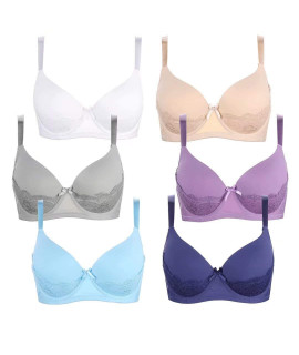 W L INTIMATES Womens Full coverage Bras, Underwire Bras Assorted 6 Pack 95031 40DD