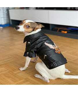 Soft Puppy PU Leather Jacket Waterproof Coat Winter Warm Clothes for Pet Dog Cat (XX-Large, Black)