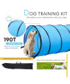 DEStar Dog Agility Equipment Pet Obstacle Training Course Kit with Tunnel Adjustable Hurdles Poles Carry Bag