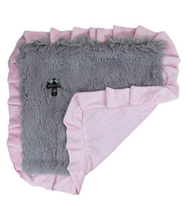 Bessie and Barnie Pink Lotus/Siberian Grey Luxury Shag Ultra Plush Faux Fur Pet, Dog, Cat, Puppy Super Soft Reversible Blanket (Multiple Sizes)