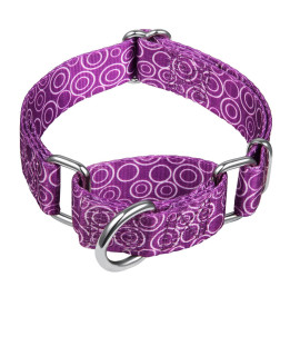 Dazzber Martingale Collars For Dogs, No Pull Anti-Escape Pet Collar, Heavy Duty For Medium And Large Dogs, Adjustable 17 Inch To 25 Inch, Light Purple -Crc