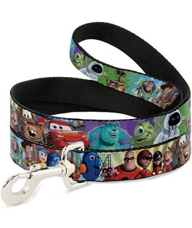 Buckle Down Dog Leash Disney Pixar 7 Movie Character Collage 6 Feet Long 1.0 Inch Wide
