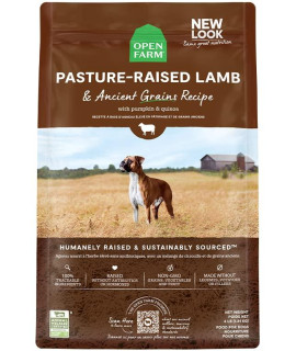 Open Farm Pasture-Raised Lamb & Ancient Grains Dry Dog Food, Fresh Grass-Fed Lamb Recipe with Wholesome Grains and No Artificial Flavors or Preservatives, 11 lbs