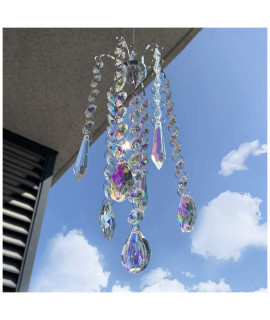 Hd Hyaline Dora Chandelier Wind Chimes Ab Coating Crystal Prisms Hanging Suncatcher Pendant Home Decor Gifts