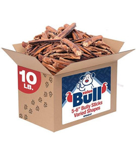 ValueBull Bully Sticks, 5-6 Inch, Varied Shapes, 10 Pounds - All Natural Dog Treats, 100% Beef Pizzles, Single Ingredient Rawhide Alternative
