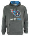 Zubaz NFL Mens Heather grey Fleece Hoodie With Static colored Hood, Pro Football Hoodie, Tennessee Titans, LARgE
