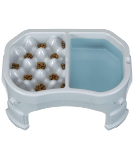 Neater Pet Brands - Neater Raised Slow Feeder Dog Bowl - Elevated and Adjustable Food Height - (Double Diner, Vanilla Bean)