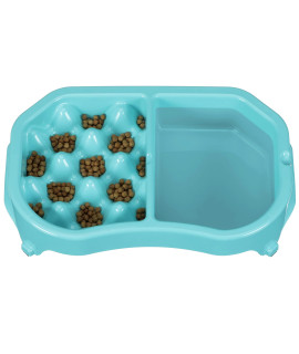 Neater Pet Brands - Neater Slow Feeder - Fun, Healthy, Stress Free Dog Bowl Helps Stop Bloat Prevents Obesity Improves Digestion (Double Diner, Aquamarine)
