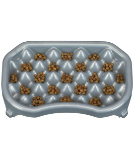 Neater Pet Brands - Neater Slow Feeder - Fun, Healthy, Stress Free Dog Bowl Helps Stop Bloat Prevents Obesity Improves Digestion (25 cup, Silver Metallic)