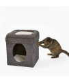 New World Cat Cube with Cat Bed Topper, 15.5L x 15.5W x 16.5H, Gray