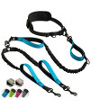 SparklyPets Hands Free Double Dog Leash - Dual Dog Leash for Medium and Large Dogs - Dog Leash for 2 Dogs with Padded Handles, Reflective Stitches, No Pull, Tangle Free