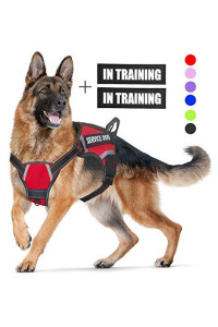 LMOBXEVL Service Dog Harness,No-Pull Dog Harness with Handle Adjustable Reflective Pet Dog in Training Vest Harness,Easy control for Small Medium Large Breed Outdoor Walking Hiking
