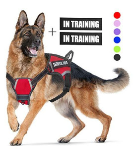 LMOBXEVL Service Dog Harness,No-Pull Dog Harness with Handle Adjustable Reflective Pet Dog in Training Vest Harness,Easy control for Small Medium Large Breed Outdoor Walking Hiking