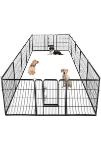Dog Pen Extra Large Indoor Outdoor Dog Fence Playpen Heavy Duty 16 Panels 40 Inches Exercise Pen Dog Crate Cage Kennel Black
