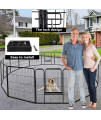 Dog Pen Extra Large Indoor Outdoor Dog Fence Playpen Heavy Duty 16 Panels 40 Inches Exercise Pen Dog Crate Cage Kennel Black