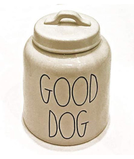Rae Dunn Magenta Ceramic Pet Treat Canister Inscribed: GOOD DOG