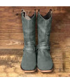 Women Fashion Zipper Ankle Boot Casual Big Size Single Shoes Ladies Casual Large Size Low Heel Thick with Solid Color Short Boots Gray