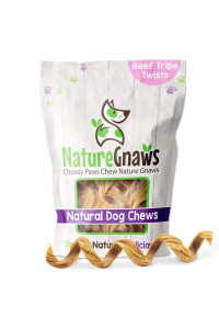Nature gnaws Tripe Twist Springs for Dogs - Premium Natural Beef Dog Treats - Simple Single Ingredient crunchy Dog chews - Training Reward