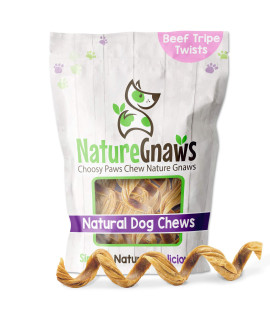 Nature gnaws Tripe Twist Springs for Dogs - Premium Natural Beef Dog Treats - Simple Single Ingredient crunchy Dog chews - Training Reward