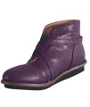Women's Slip On Chunky Heel Ankle Bootie Bare Round Toe Hollow Bare Boots Square Heel Short Booties Purple