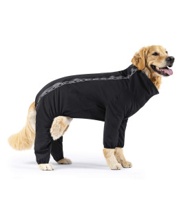 Canada Pooch Slush Suit for Rain & Snow - All Weather, Full Body, Water Resistant, Easy On Dog Rain Jacket with Adjustable Neck, Dog Rain Coat Great for Dogs Black/Size 14