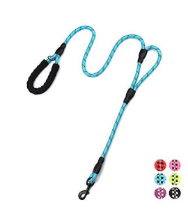 Rope Dog Leash 6ft Long,Traffic Padded Two Handle,Heavy Duty,Reflective Double Handles Lead for Control Safety Training,Leashes for Large Dogs or Medium Dogs,Dual Handles Leads(Light Blue)