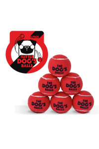 The Little Dogs Balls, Dog Tennis Balls, 6-Pack Red Dog Toy, Strong Dog Puppy Ball For Training, Play, Exercise Fetch