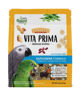 Sunseed Vita Prima Wholesome Nutrition Safflower Formula Large Parrot Food, 4 LBS
