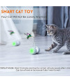 MalsiPree Robotic Interactive Cat Toy, Automatic Feather/Ball Teaser Toys for Kitten/Cats, USB Rechargeable Electronic Kitty Toy, Large Capacity Battery, All Floors/Carpet Available, 4 Bonus Feathers