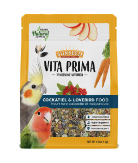 Sunseed Vita Prima Wholesome Nutrition Cockatiel & Lovebird Food, 3 LBS