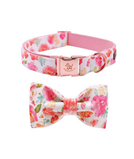Elegant little tail Dog collar with Bow, cotton & Webbing, Bowtie Dog collar, Adjustable Dog collars for Small Medium Large Dogs and cats