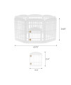 IRIS USA Dog Playpen, Exercise Pet Playpen with Door for Small, Medium, and Large Dogs, 8-Panel, 34" H, White