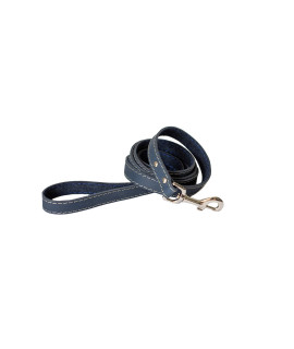 Euro-Dog Affordable European Luxury Large Soft Navy Leather Dog Lead Made in USA