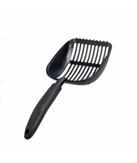 Chi-buy Cat Litter Scoops Latest Update Polishing Metal Cat Litter Scoop with Black, Solid Giant Aluminum Alloy Sifter Deep Shovel with TABS/Round Teeth Pet Kitty Litter Scooper