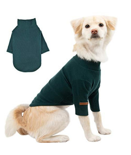 BLOOMING PET Soft Warm Light Pullover Sweater Turtleneck Spring Tshirt, Colorful Fashion Designed, for Small Medium Puppy Dogs (XL, Forest Green)