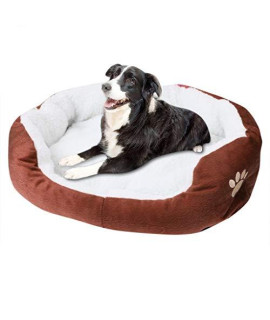 ErYao Warm Dog Bed Kennel, Cozy Puppy Pet Cushion Bed for Warmth and Security - Offers Head, Neck and Joint Support - Machine Washable, Water-Resistant Bottom,23.62 x 19.68inch (Coffee)