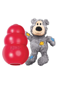 KONG - Classic and Wild Knots Bear - Dog Chew Toy and Stuffed Dog Rope Toy - for Large Dogs
