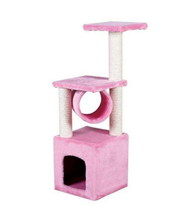 Zisita Cat Climbing Frame Cat Scratching Post Tree Scratcher Pole Furniture Gym House Toy Cat Jumping Platformpink